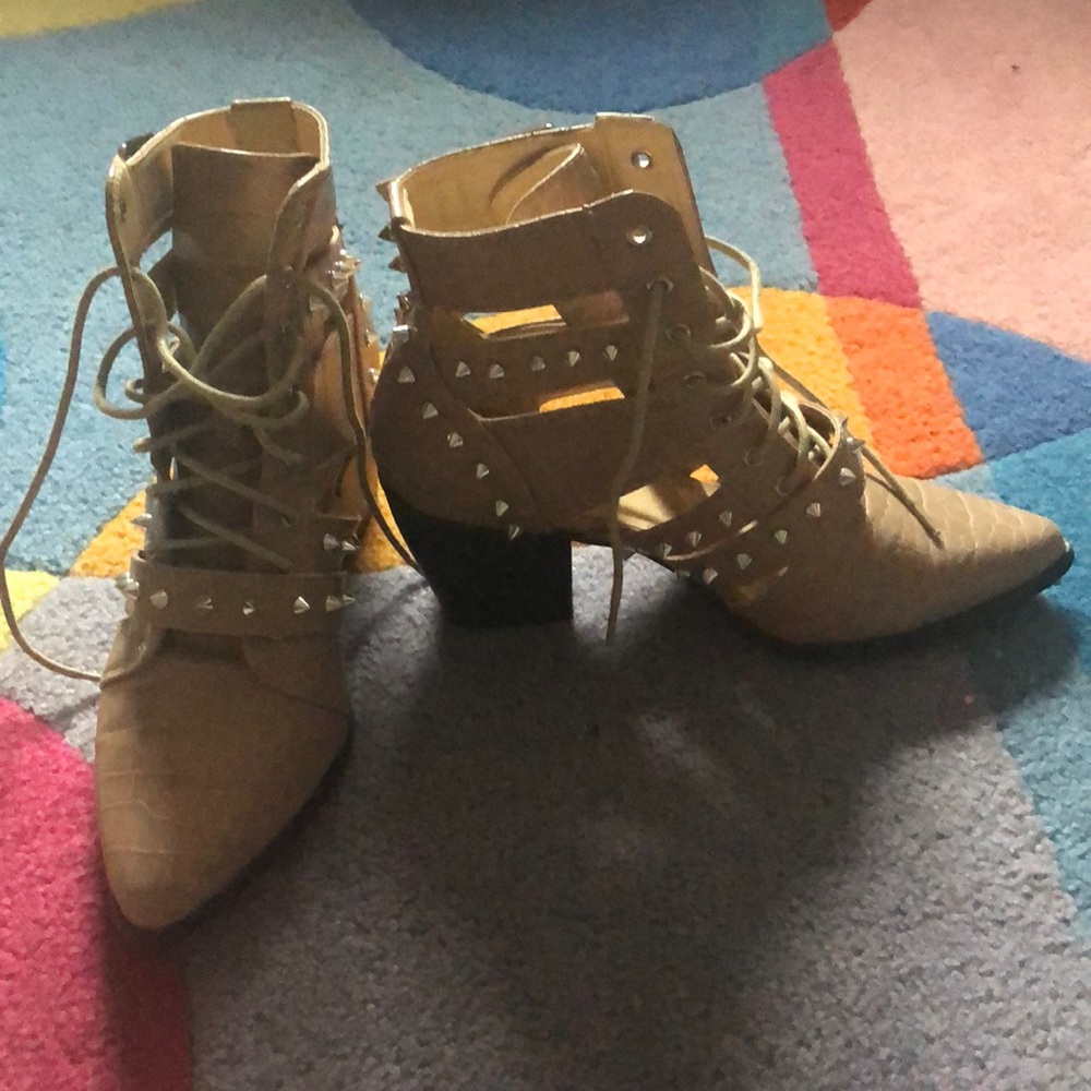Studded Tan Boots